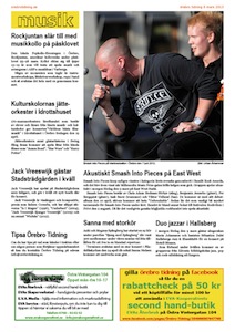 Musiknyheter, Örebro Tidning 2013