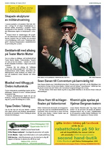 Kulturnyheter, Örebro Tidning 2013