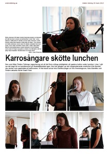 Karolinska skolan lunchkonsert, Örebro Tidning 2013